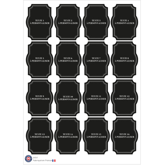 16 autocollants rétro à personnaliser