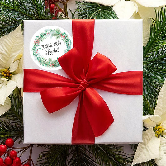 12 autocollants Joyeux Noël à personnaliser