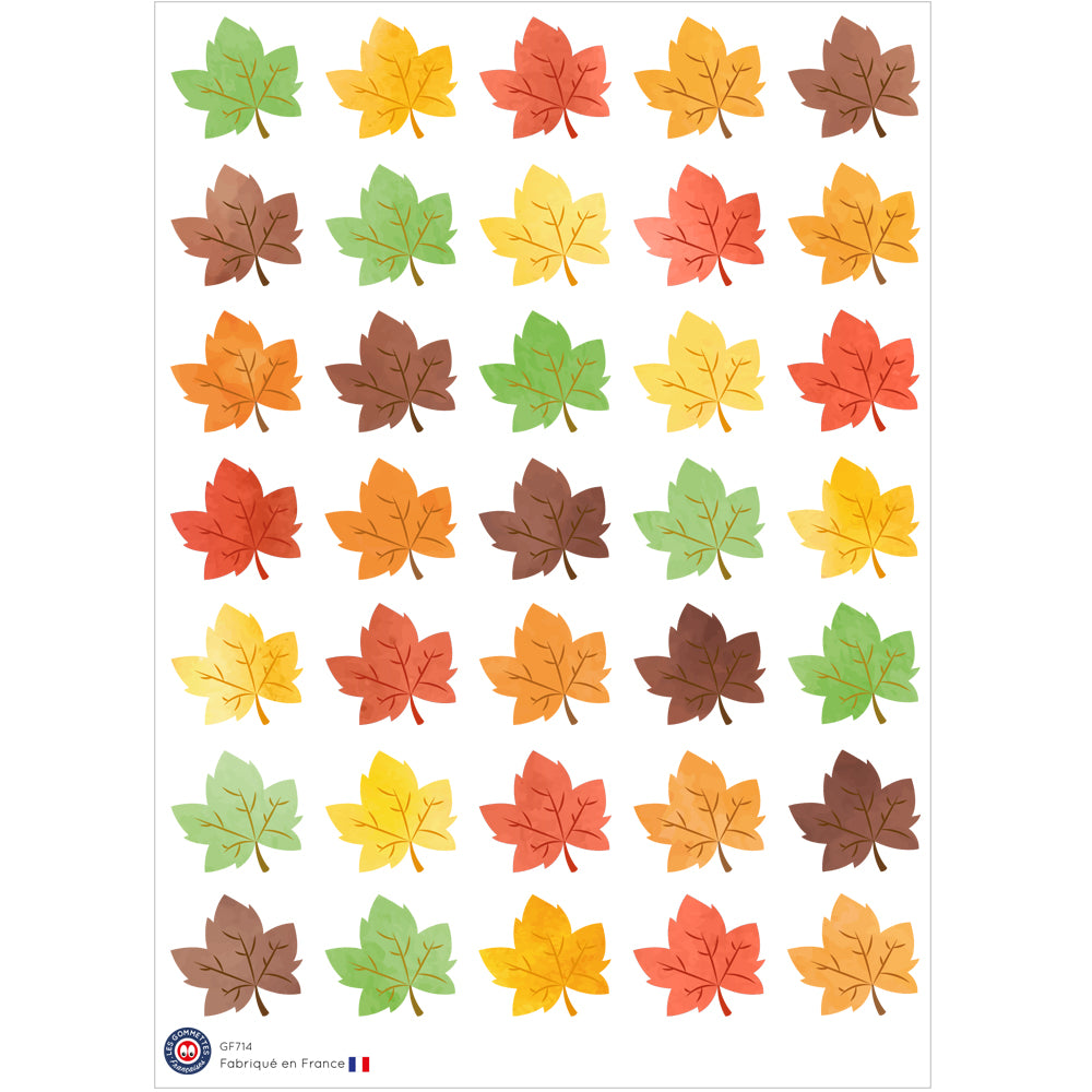 35 autocollants Feuilles colorées d’automne image 0