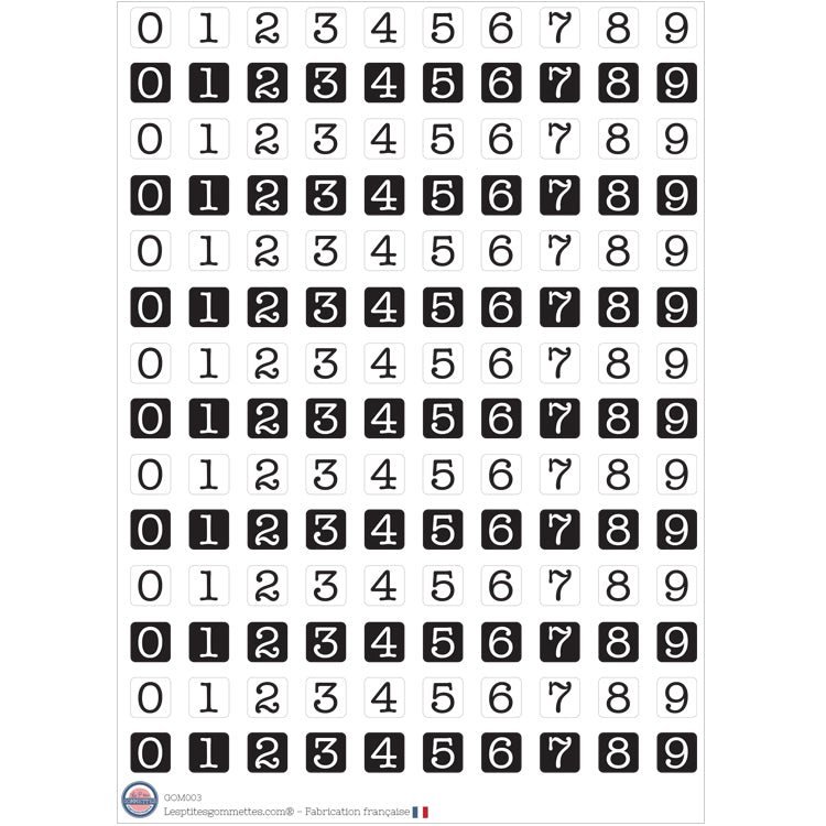 140 gommettes Chiffres noir et blanc image 0