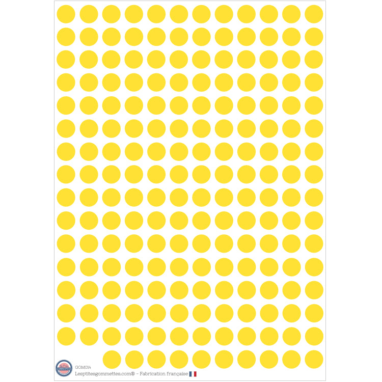 190 gommettes rondes ∅1cm Jaune image 0
