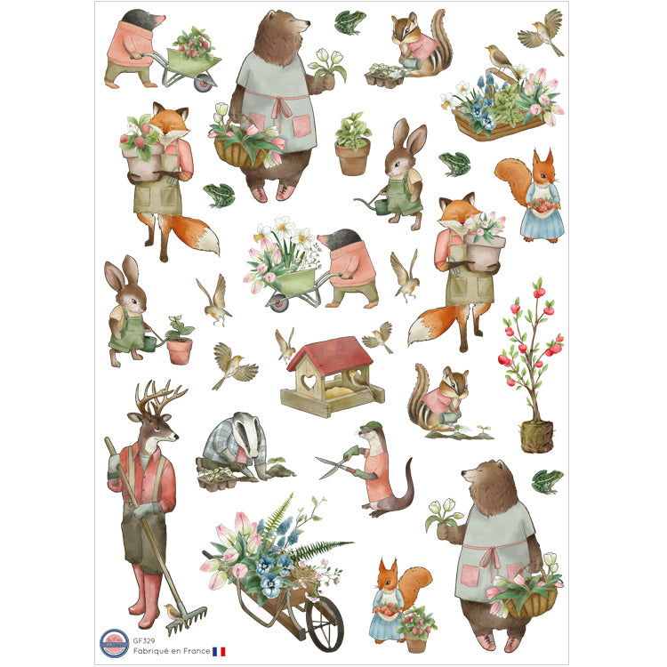 28 autocollants Les animaux jardinent image 0