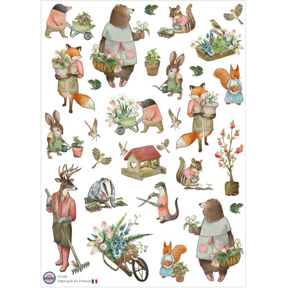 28 autocollants Les animaux jardinent image 0