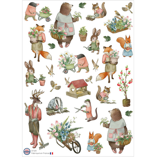 28 autocollants Les animaux jardinent image 0