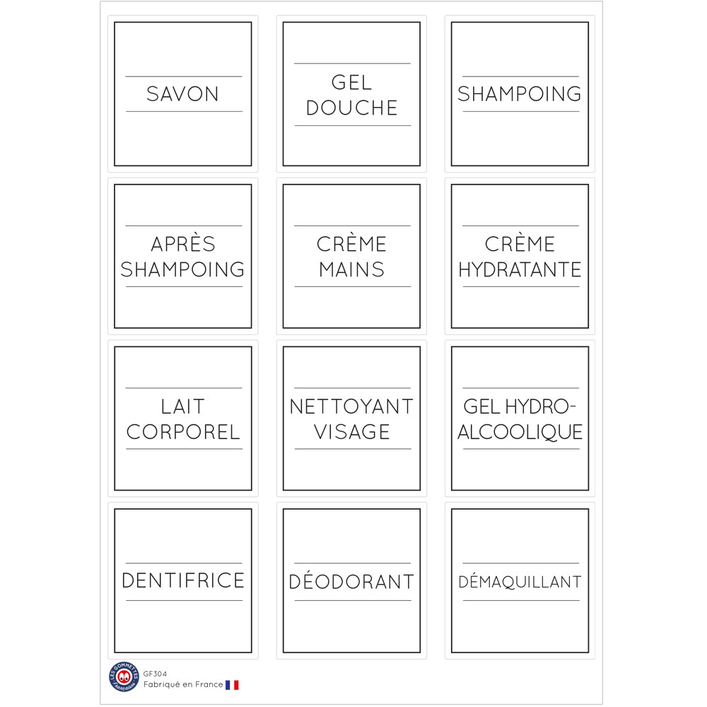12 étiquettes Produits cosmétiques image 0