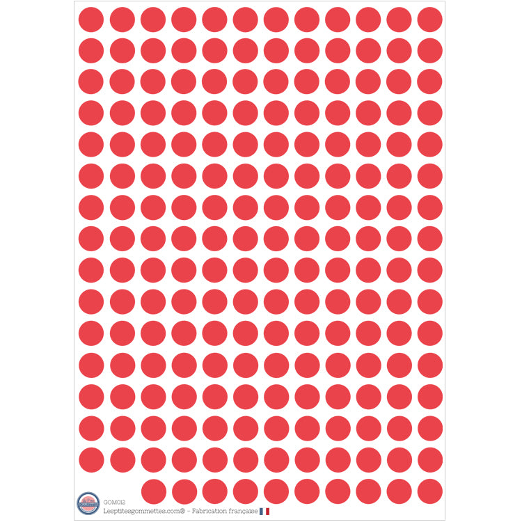 190 gommettes rondes ∅1cm Rouge image 0