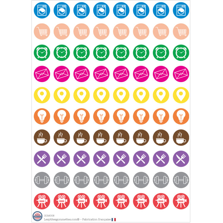 80 gommettes Organisation multicolore image 0