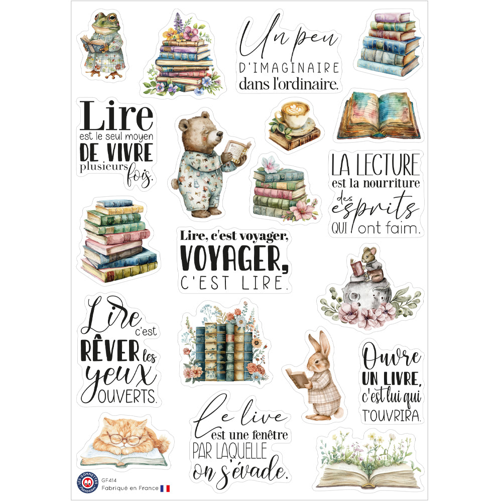 20 autocollants Amour des livres image 0