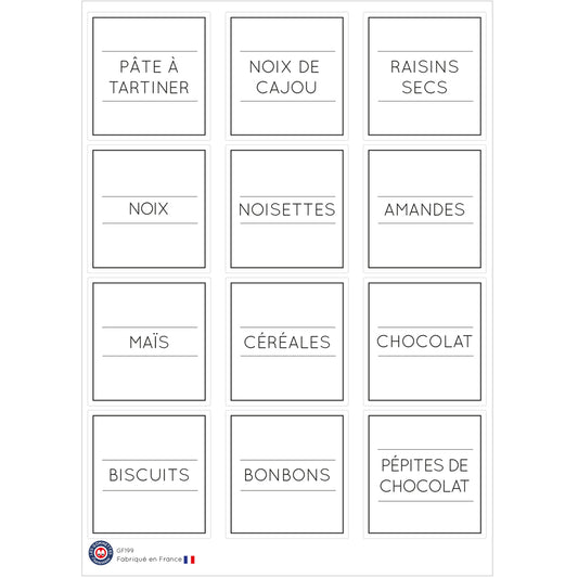 12 étiquettes bocaux Épicerie 3 image 0