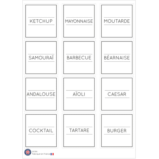 12 étiquettes bocaux Sauces image 0