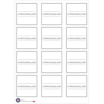 12 autocollants Bocaux à personnaliser