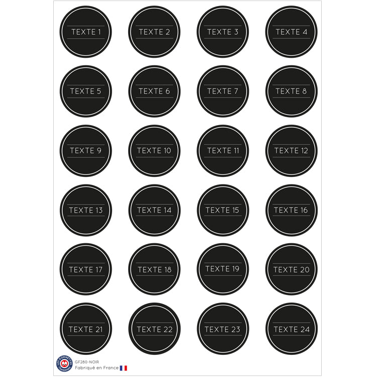 24 autocollants Bocaux à personnaliser