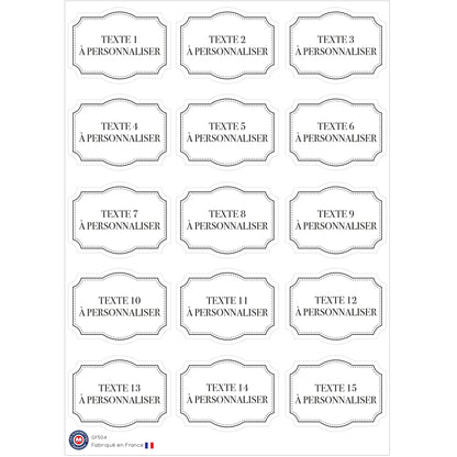 15 autocollants rétro à personnaliser