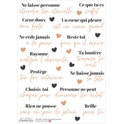 14 autocollants citations Confiance en soi et force intérieure