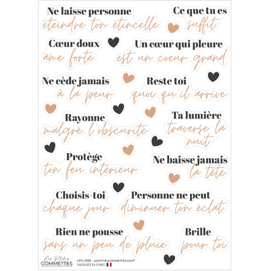 14 autocollants citations Confiance en soi et force intérieure