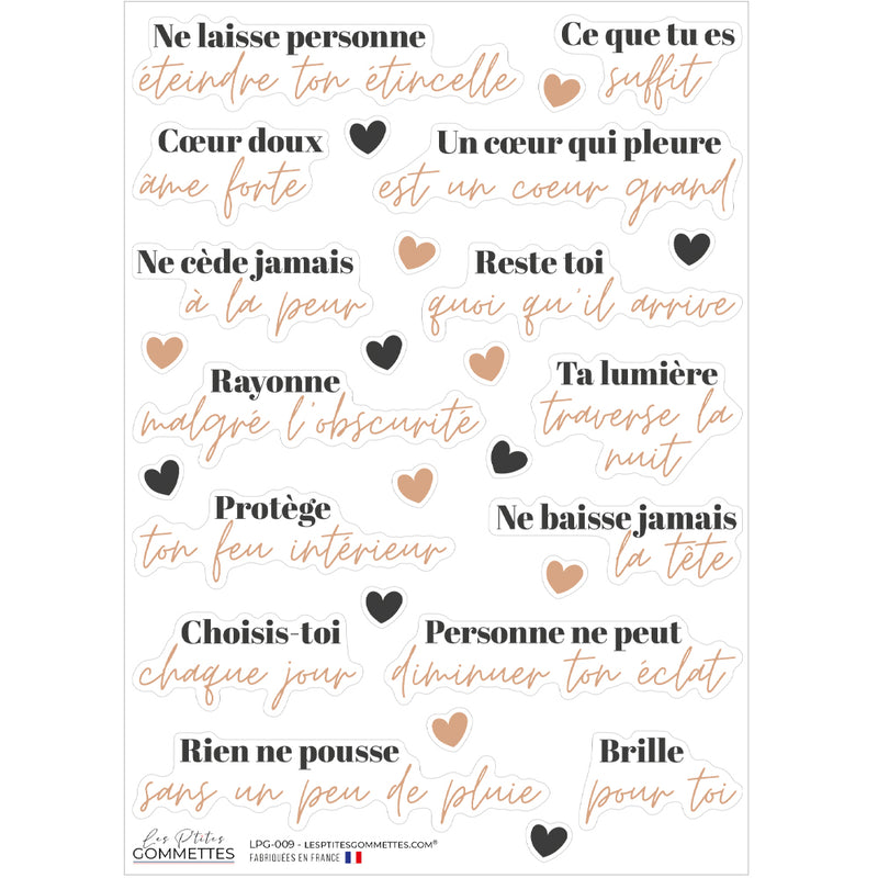 14 autocollants citations Confiance en soi et force intérieure