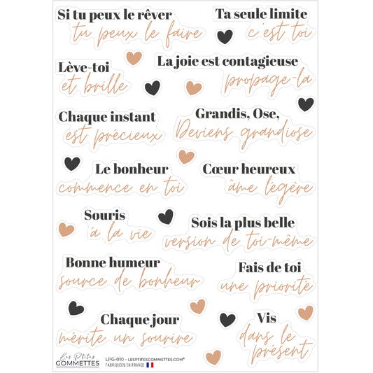 14 autocollants citations Motivation