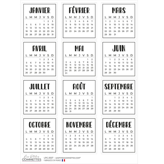 Autocollants Calendier 2027 - Les p'tites gommettes