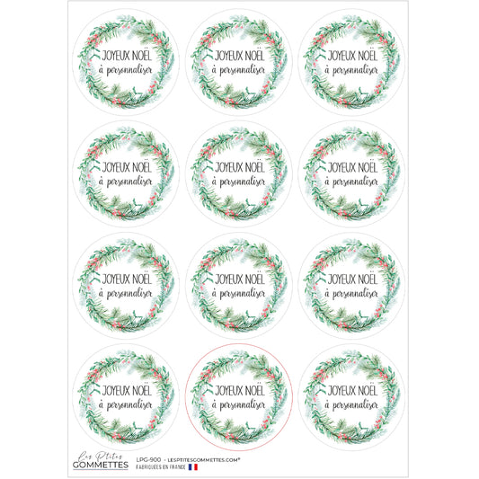 Autocollants Joyeux Noël à personnaliser | Les P'tites Gommettes