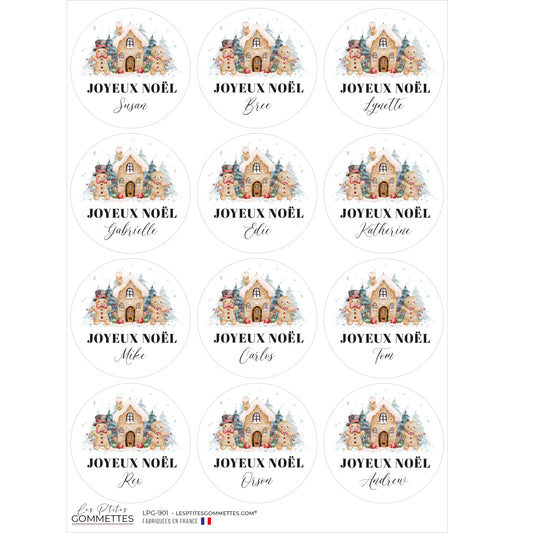Étiquettes autocollantes Joyeux Noël personnalisables – Les P’tites Gommettes