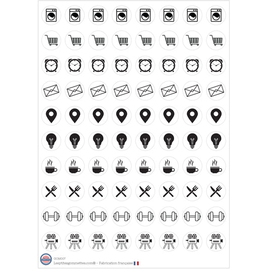 80 gommettes Organisation noir et blanc image 0