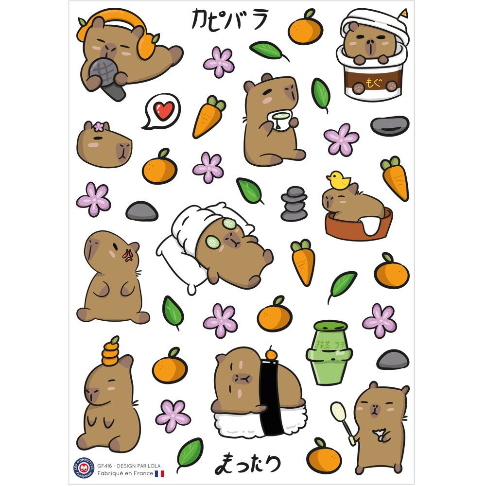 40 autocollants Capybaras image 0