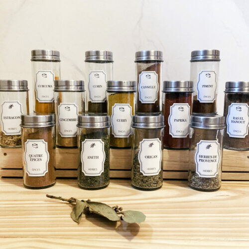 Autocollants bocaux épices et herbes aromatiques | Fabrication française