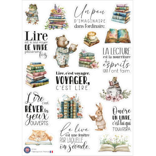 Autocollants Amour des livres | Les P'tites Gommettes | Fabrication française