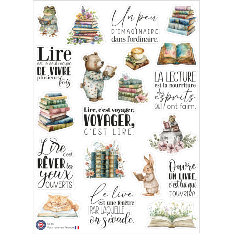 Autocollants Amour des livres | Les P'tites Gommettes | Fabrication française