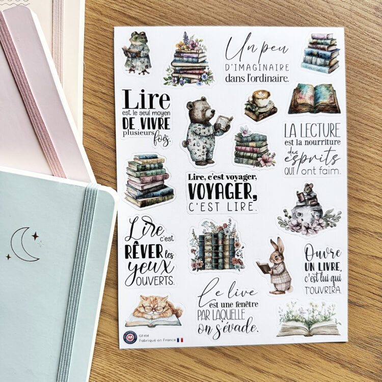 Autocollants Amour des livres | Les P'tites Gommettes | Fabrication française