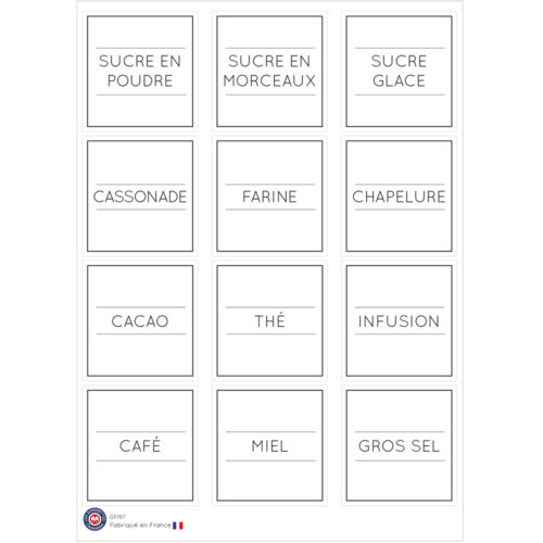 Etiquettes bocaux minimaliste Epicerie | Les p'tites gommettes