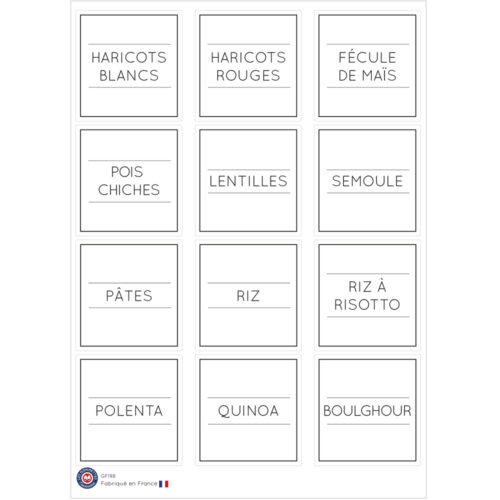 Etiquettes bocaux minimaliste Epicerie | Les p'tites gommettes
