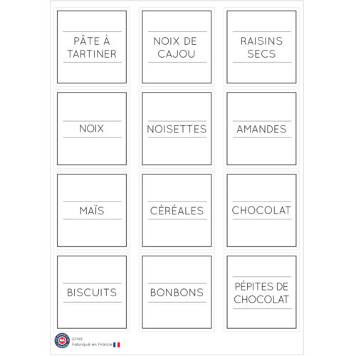 Etiquettes bocaux minimaliste Epicerie | Les p'tites gommettes