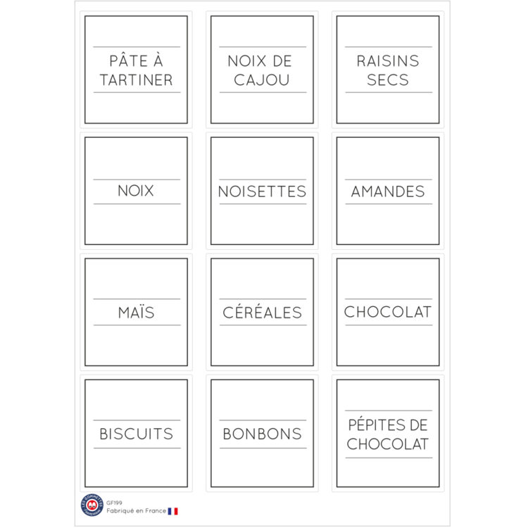 Etiquettes bocaux minimaliste Epicerie | Les p'tites gommettes