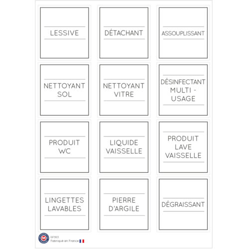 Étiquettes produits d'entretien | Les p'tites gommettes