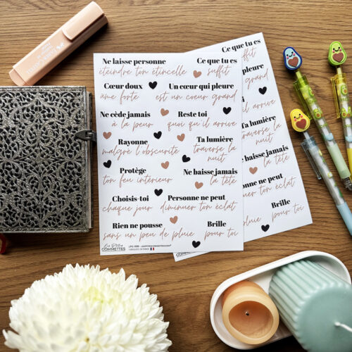 Autocollants Citations confiance en soit et force intérieure | Les p'tites Gommettes